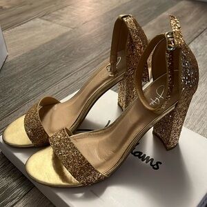 J.Adams Shirley Gold Glitter Heels